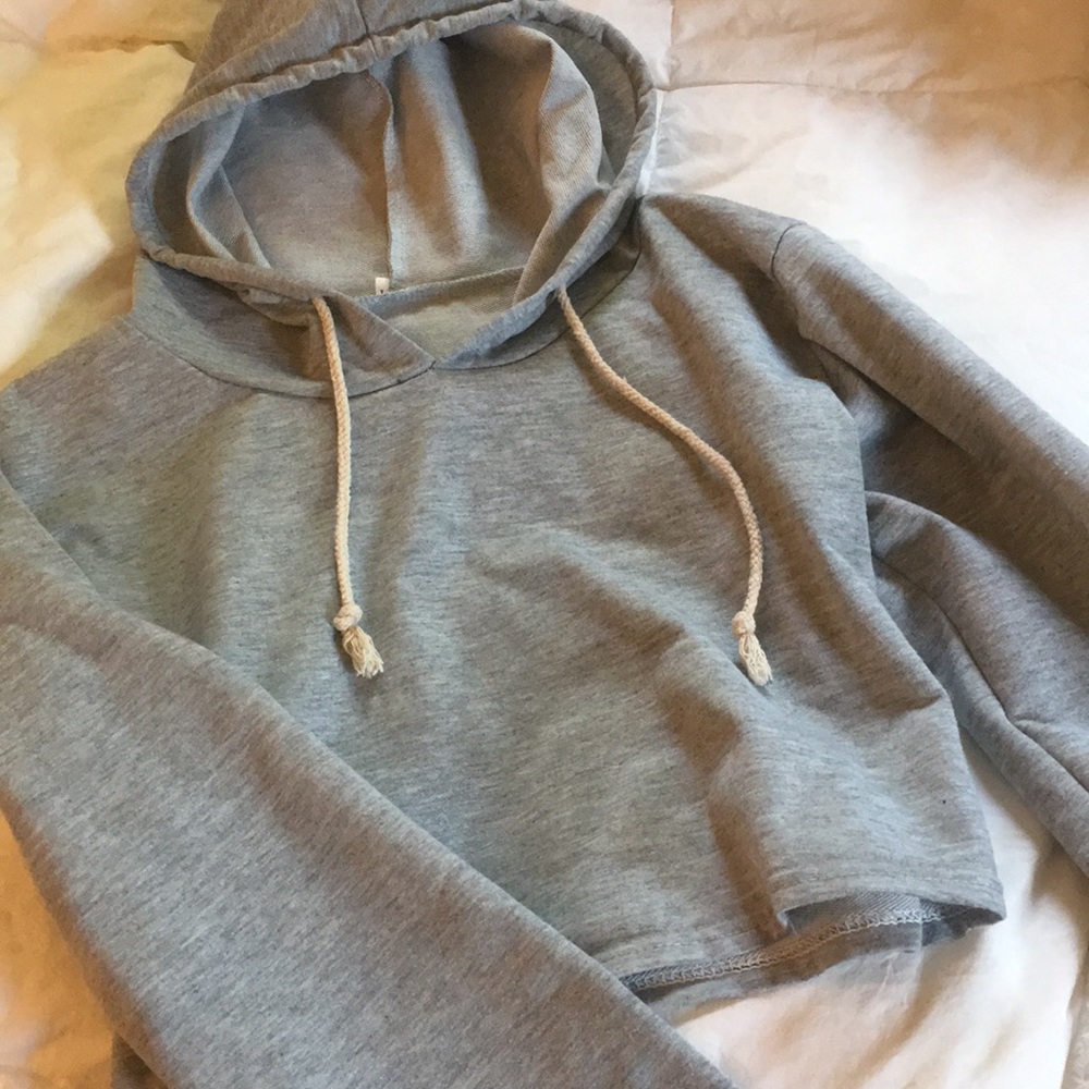 Grey Cropped Sweatshirt